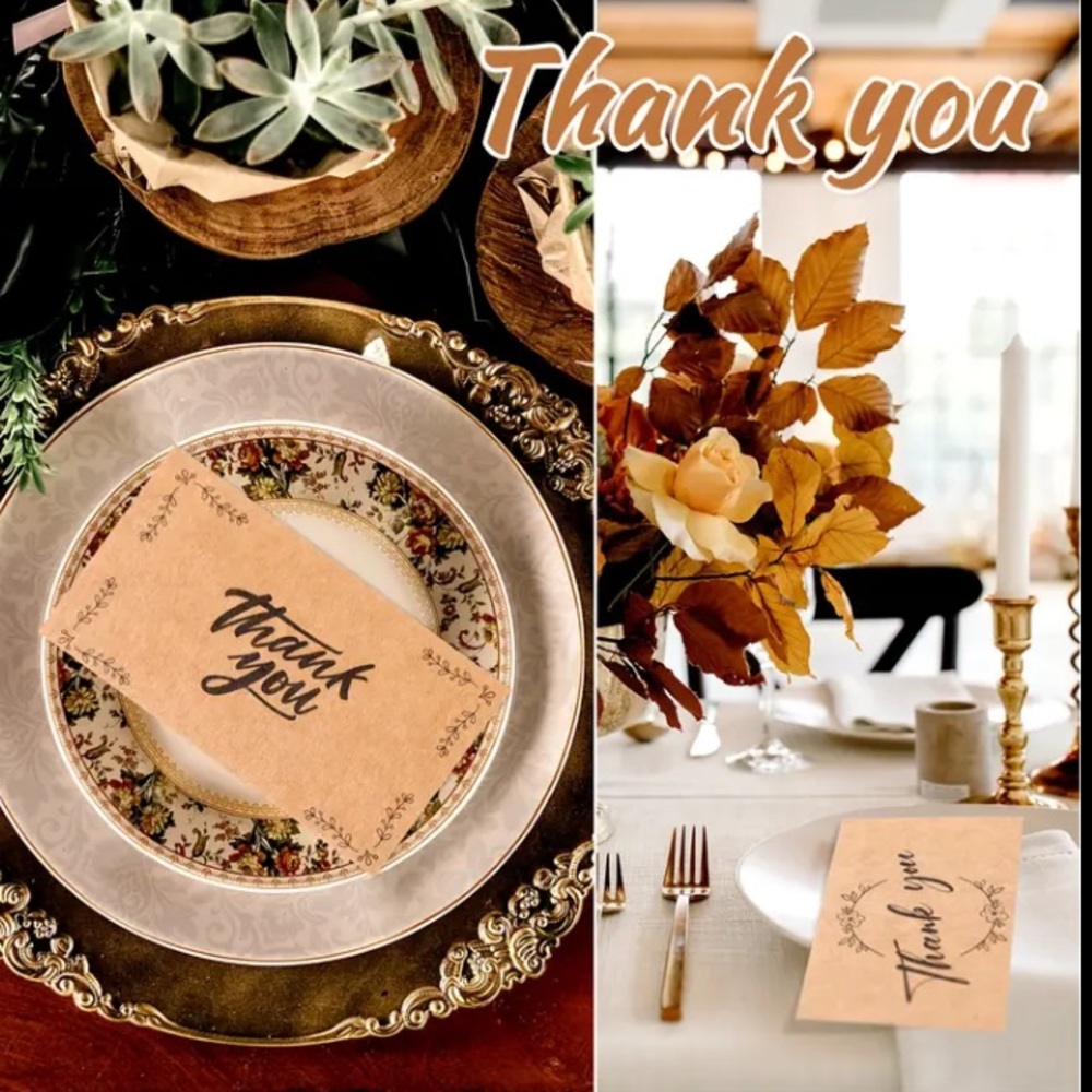 *Buy Now* Brown Thank You Cards Set Of 100 - Picture 3 of 4